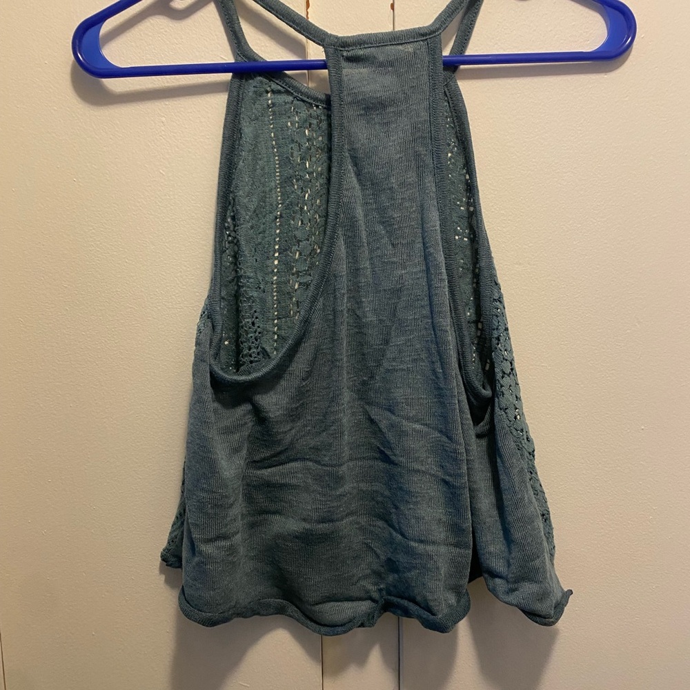 American Eagle Outfitters Teal Lace Tank Top - Picture 3 of 3